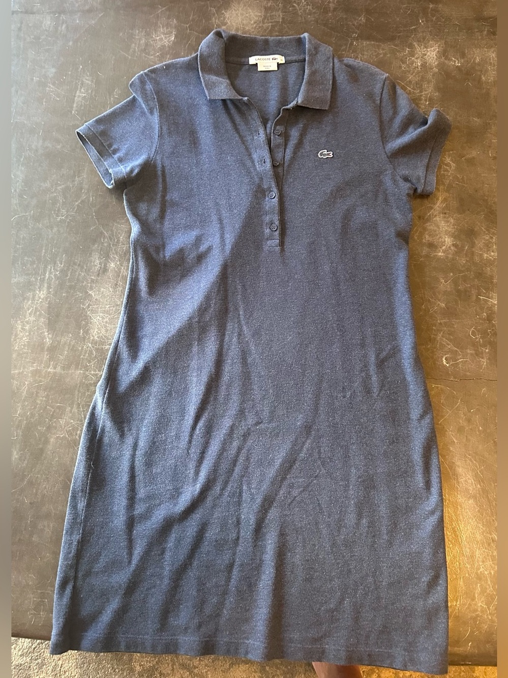 Lacoste Navy Short-Sleeve Polo Tunic Dress